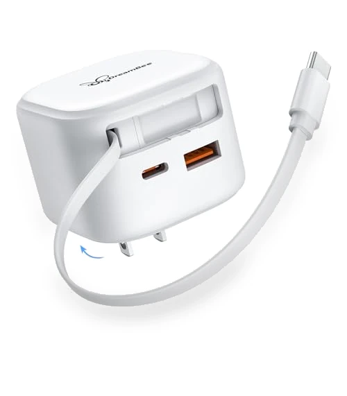 Retractable Wall Charger with Type C Cable — Chargers, Dongguan Hengyunda Technology Co.,LTD