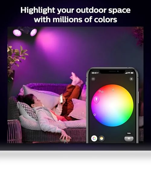Smart 100W PAR38 LED Bulb - White and Color Ambiance Color-Changing Light — Lighting Solutions, Philips Hue