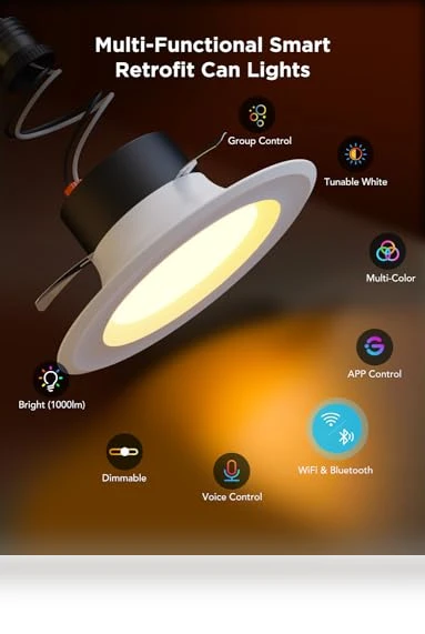 Smart Retrofit Recessed Lighting — LED, Govee