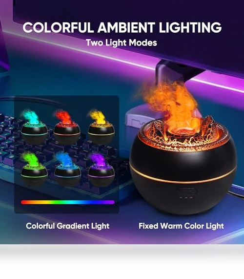 Volcano Fire Flame Aromatherapy Diffuser — Diffusers, Yaledi