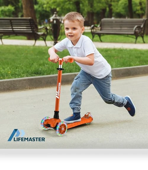 3 Wheel Kick Scooter with LED Lights — Push Scooters, Lifemaster