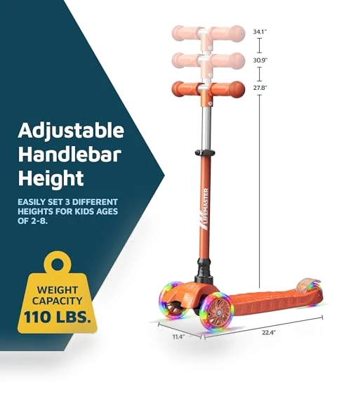 3 Wheel Kick Scooter with LED Lights — Push Scooters, Lifemaster