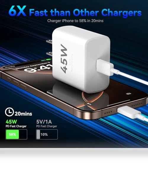 45W USB C Super Fast Charger Block with 10 FT Type C-C Long Cable Cord — Chargers, Shenzhen Xihuida Electronics Co., Ltd.