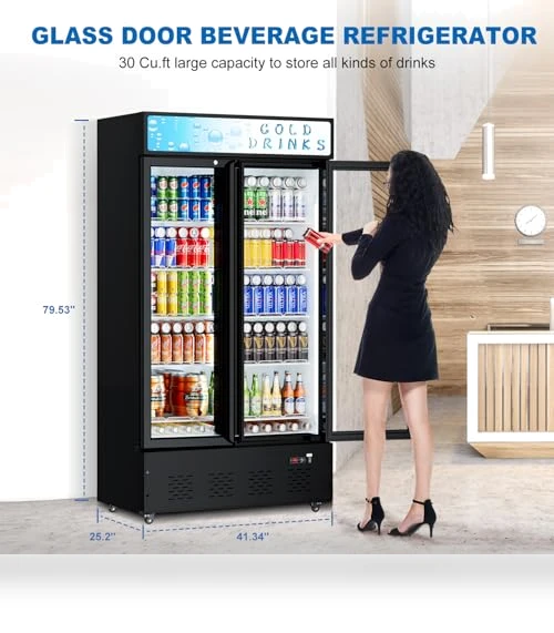 Commercial Beverage Refrigerator with Glass Door — Drink Coolers, ECEVT