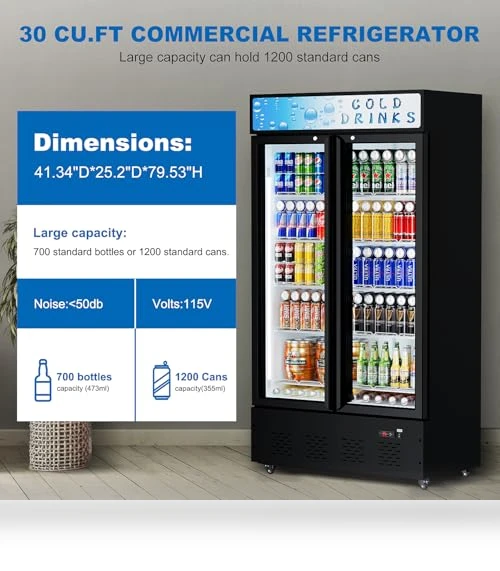 Commercial Beverage Refrigerator with Glass Door — Drink Coolers, ECEVT
