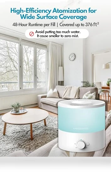 Cool Mist Humidifier with Essential Oil Diffuser — Air Moisturizers, MEGAWISE