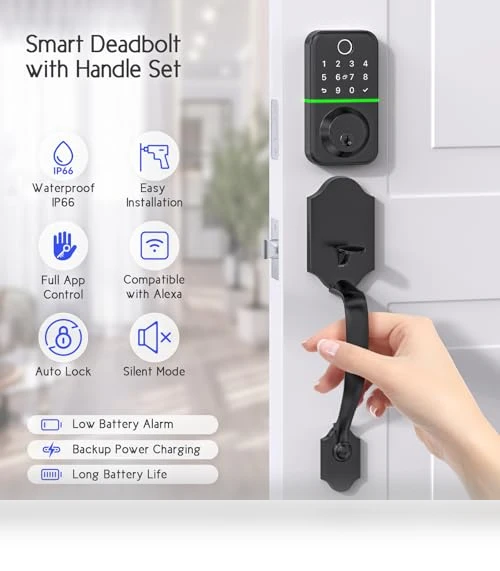 Deadbolt Smart Lock with Handle Set — Padlocks & Hasps, WiseGear