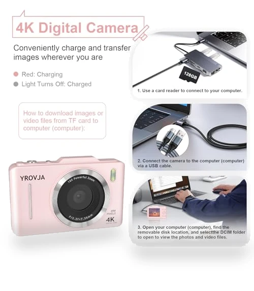Digital Camera with 128GB Card — Compact Digital Cameras, ZHIXJIA