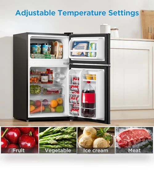 Double Door Mini Fridge with Freezer — Mini Fridges, Midea