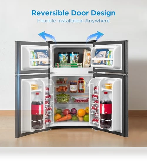 Double Door Mini Fridge with Freezer — Mini Fridges, Midea