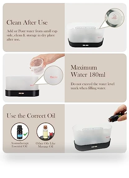 Essential Oil Diffuser and Humidifier with Flame Light — Diffusers, Aegci