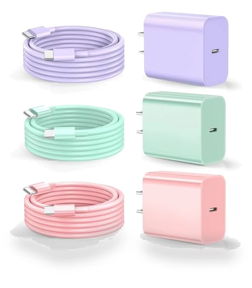 Fast Charging Wall Charger with 3-Pack USB C Cable — Chargers, Dayaoncy