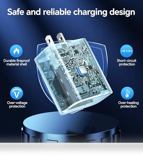 Fast Charging Wall Charger with 3-Pack USB C Cable — Chargers, Dayaoncy