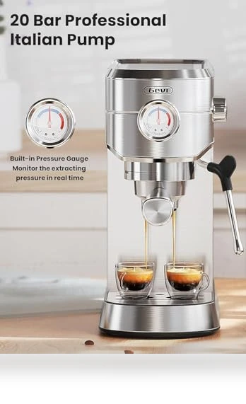 Professional Espresso Maker with Milk Frother — Coffee & Espresso Combos, Gevi