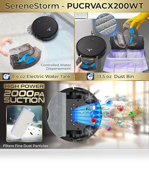Robot Vacuum and Mop Combo — Smart Cleaning Robots, SereneLife