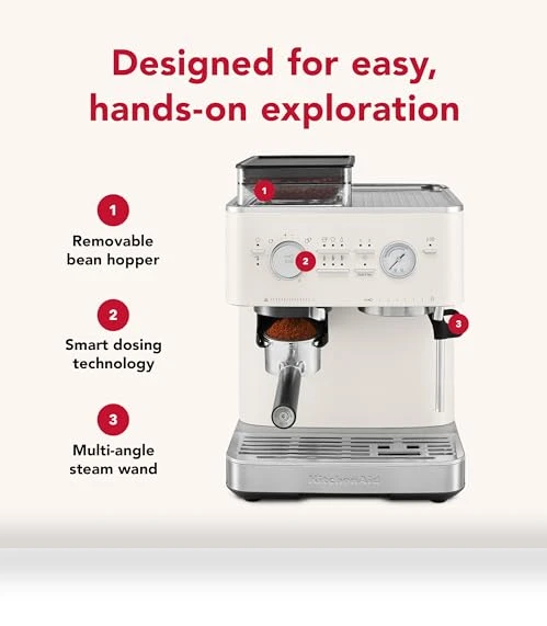 Semi Automatic Espresso Machine with Burr Grinder — Electric Coffee Grinders, KitchenAid