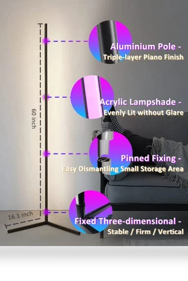 Smart RGB LED Corner Lamp — Standing Lights, Sotipevs