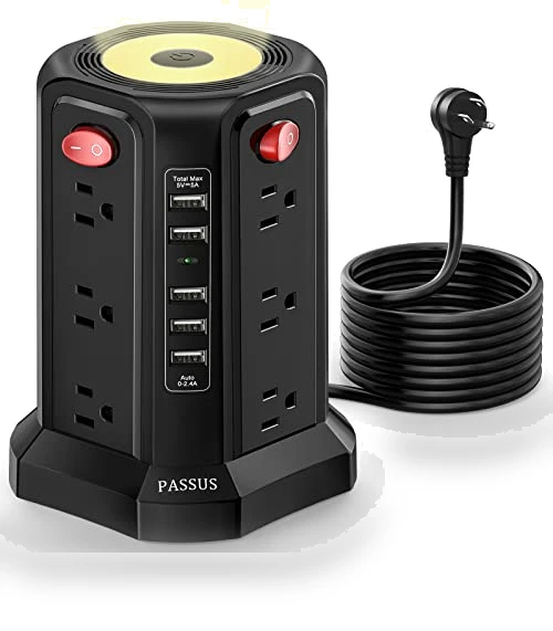 Surge Protector Power Strip Tower — Power Solutions & Surge Protection, PASSUS