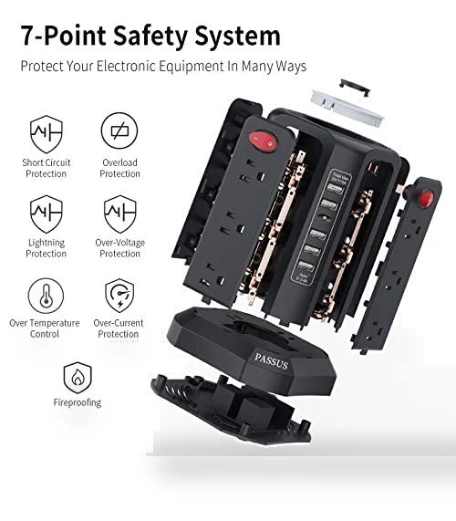 Surge Protector Power Strip Tower — Power Solutions & Surge Protection, PASSUS
