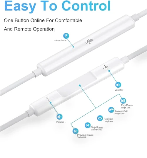 USB C Headphones Wired — In-Ear Headphones, Toperson