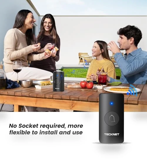 Wireless Doorbell — Push Buttons, TECKNET