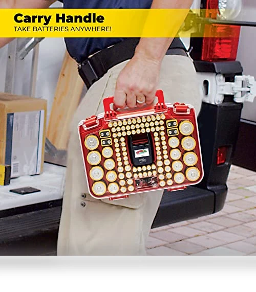 Battery Organizer Storage Case with Tester — Holders, Ontel