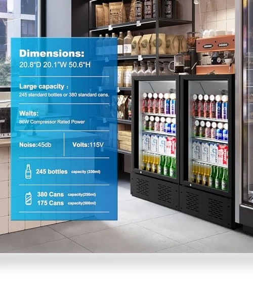 Commercial Beverage Refrigerator and Cooler with Glass Door — Drink Coolers, ECEVT