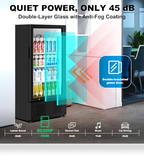 Commercial Beverage Refrigerator and Cooler with Glass Door — Drink Coolers, ECEVT