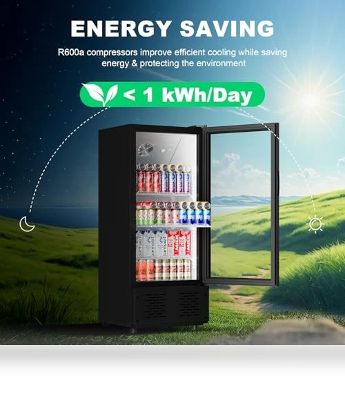 Commercial Beverage Refrigerator and Cooler with Glass Door — Drink Coolers, ECEVT