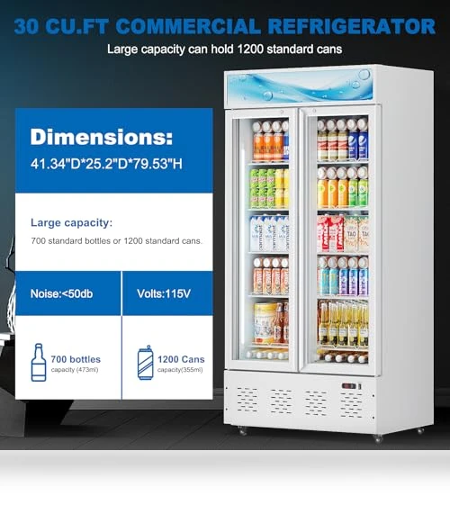 Commercial Beverage Refrigerator with Glass Door — Drink Coolers, ECEVT