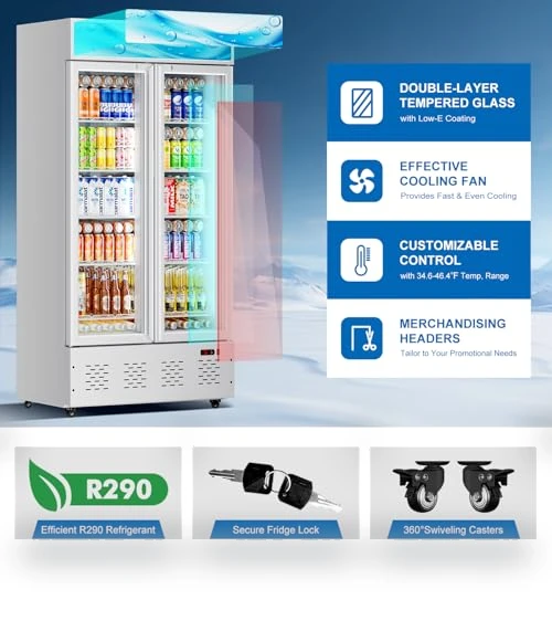 Commercial Beverage Refrigerator with Glass Door — Drink Coolers, ECEVT