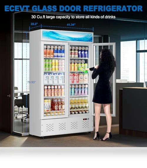 Commercial Beverage Refrigerator with Glass Door — Drink Coolers, ECEVT