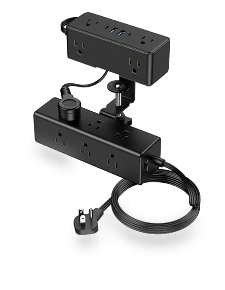 Dual Layer Desk Clamp Power Strip — Power Solutions & Surge Protection, VILONG