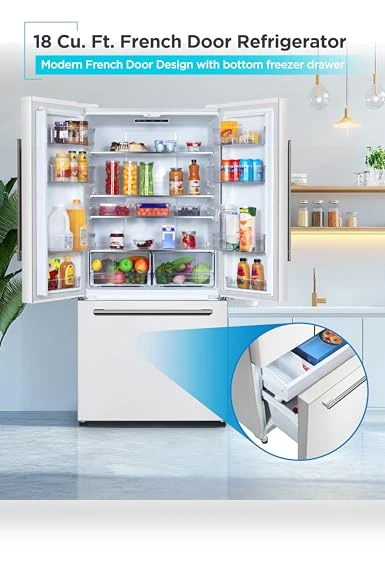 French Door Refrigerator with Built-in Ice Maker — Cooling Solutions, BLACK+DECKER