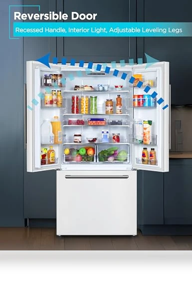 French Door Refrigerator with Built-in Ice Maker — Cooling Solutions, BLACK+DECKER
