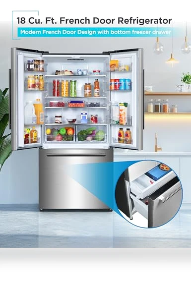 French Door Refrigerator with Built-in Ice Maker — Cooling Solutions, BLACK+DECKER