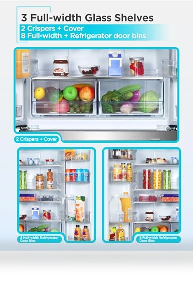 French Door Refrigerator with Built-in Ice Maker — Cooling Solutions, BLACK+DECKER