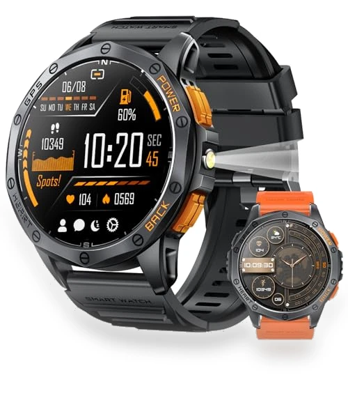 Military Smart Watch with GPS and Flashlight — Smartwatches, Tiwain