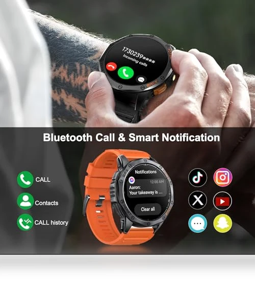 Military Smart Watch with GPS and Flashlight — Smartwatches, Tiwain