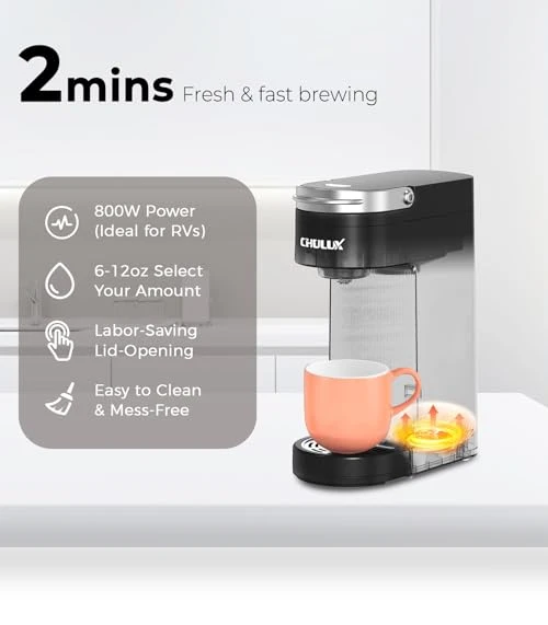Slim Single Serve Coffee Maker — Brewing Excellence, CHULUX