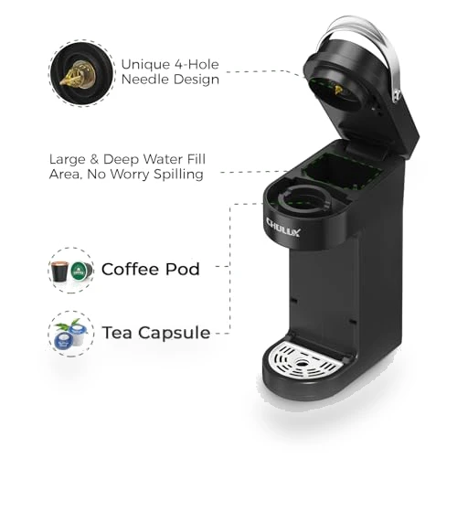Slim Single Serve Coffee Maker — Brewing Excellence, CHULUX