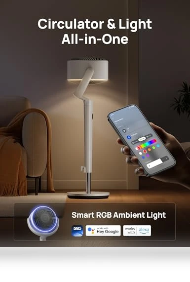 Smart Pedestal Fan with RGB Light — Ceiling Fans, Dreo