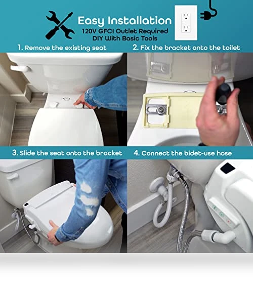 Smart Toilet Seat with Heated Water and Warm Air Dryer — Bathroom Essentials, BidetMate