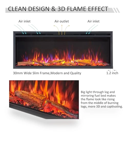 Smart Wall Mount & in Wall Recessed Electric Fireplace Insert — Electric Heating Solutions, LegendFlame