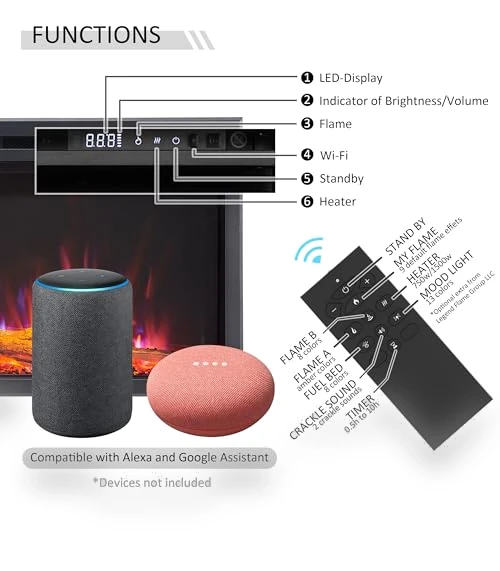Smart Wall Mount & in Wall Recessed Electric Fireplace Insert — Electric Heating Solutions, LegendFlame