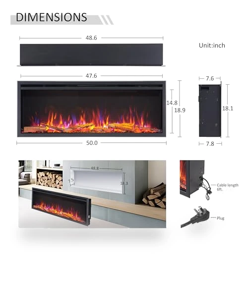 Smart Wall Mount & in Wall Recessed Electric Fireplace Insert — Electric Heating Solutions, LegendFlame
