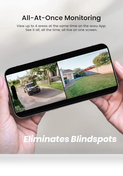 Solar Security Cameras Wireless Outdoor — Smart Home Security, AOSU