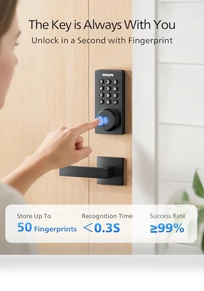 WiFi Deadbolt Smart Lock with Handle — Smart Home Hubs & Controllers, Philips