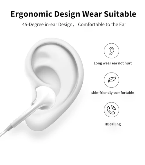 Wired Headphones Earbuds with Microphone — In-Ear Headphones, Feefuzz