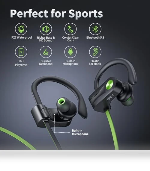 Wireless Earbuds with Earhooks — In-Ear Headphones, JOYWISE